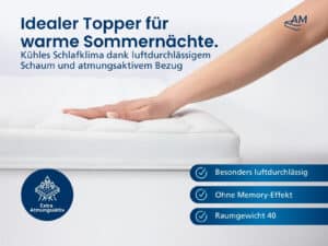 Verpackung des ClimaFlex Topper Toledo mit Produktinformationen und Logo.