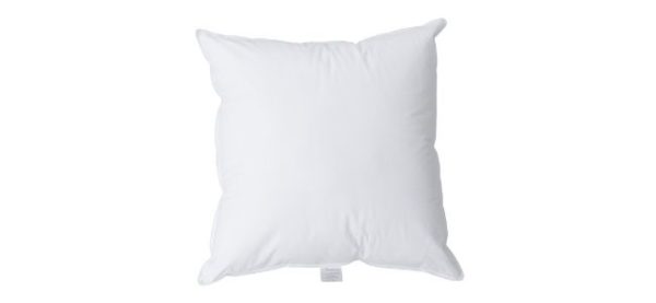 Weißes PrimaLoft-Kissen, quadratisch, weich gefüllt, ideal für Komfort und Unterstützung.