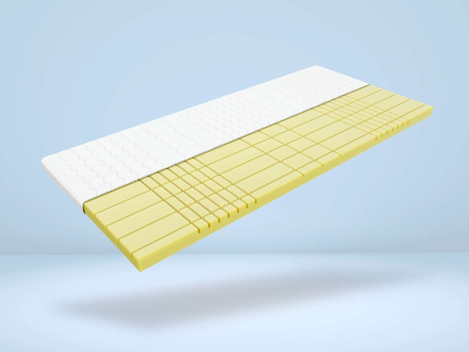 3D Deluxe Kaltschaumtopper in Weiß und Gelb, orthopädisch, atmungsaktiv