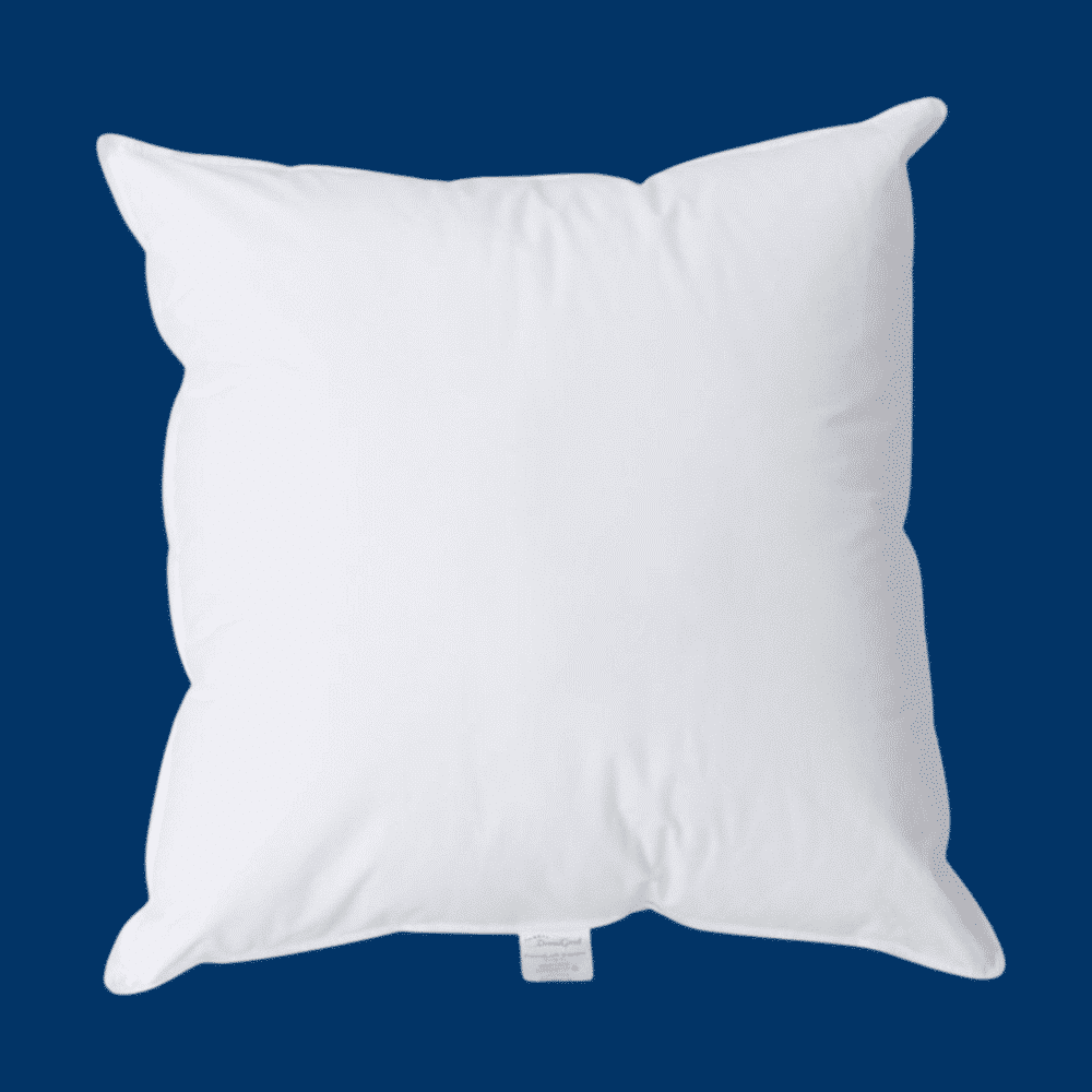 Weißes Kissen mit quadratischer Form, weich gefüllt, ideal für Dekoration oder Komfort.