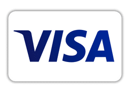Logo der Visa-Zahlungsmarke in Blau auf weißem Hintergrund.