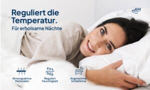 Gelschaum-Topper mit atmungsaktiven Materialien für ein angenehmes Schlafklima und optimale Temperaturregulierung.