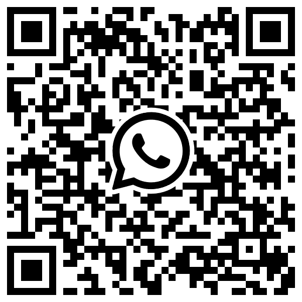 QR-Code für WhatsApp-Nachrichten mit dem WhatsApp-Logo in der Mitte.