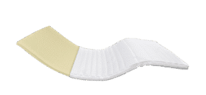 Weiche, weiße und beige orthopädische Fußstütze aus Schaumstoff für Komfort und Unterstützung