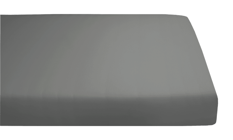 Prześcieradło z gumką w kolorze antracytowym, strona górna, z bawełny, do łóżka podwójnego