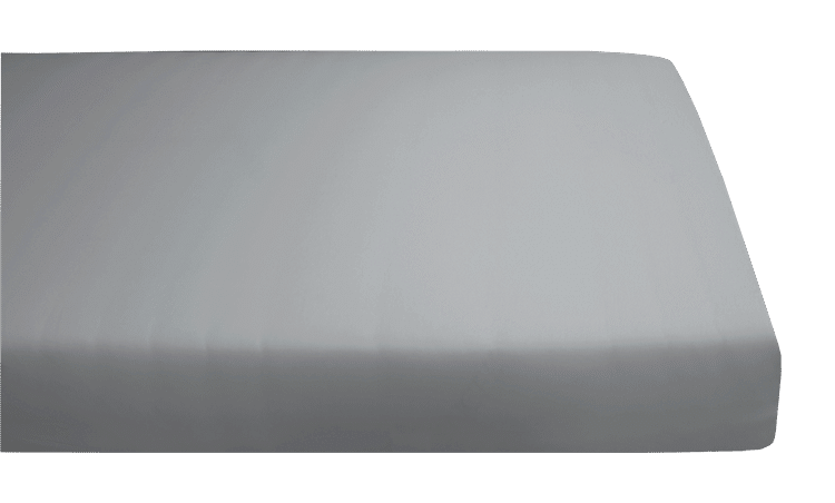 Prześcieradło z gumką w kolorze jasnoszarym, elastyczne i pasujące do materacy,