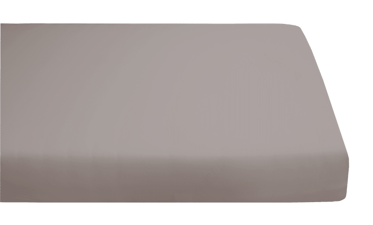 Prześcieradło z gumką w stylu sizalowym, elastyczny materiał, pasujące do materacy, jasny, neutralny kolor.