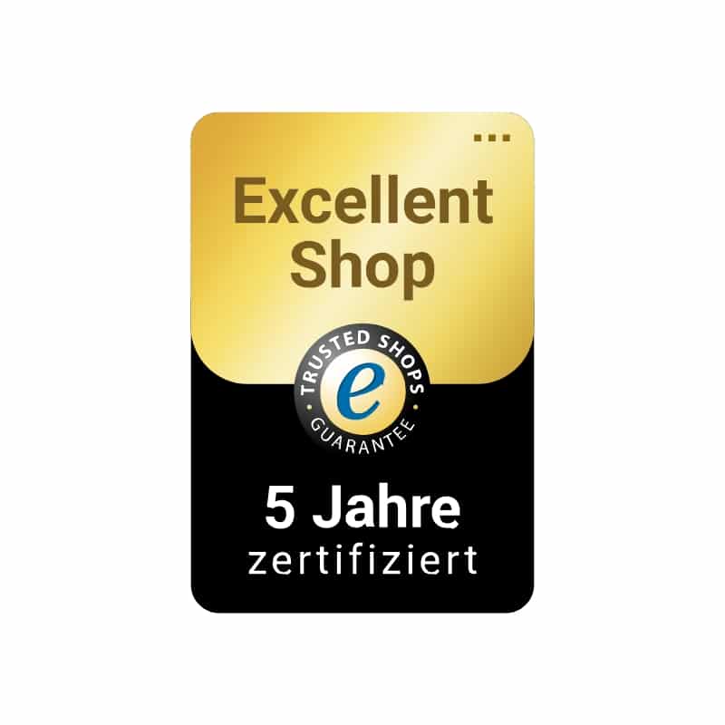 Trusted Shops Excellent Award mit 5 Jahren Zertifizierung