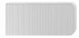 Weiße Matratze mit zwei runden Ausschnitten, rechteckiges Format, glatte Oberfläche.