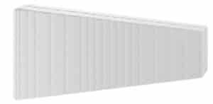 Weiße Matratze mit zwei schrägen Seiten, rechteckiges Design, ohne Bezug sichtbar