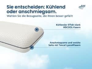 Premium Nackenstützkissen in Weiß mit ergonomischer Form und Tencel Lyocell Bezug