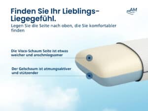 Weiches, ovales Nackenstützkissen in Cremefarbe mit ergonomischer Form auf weißem Hintergrund