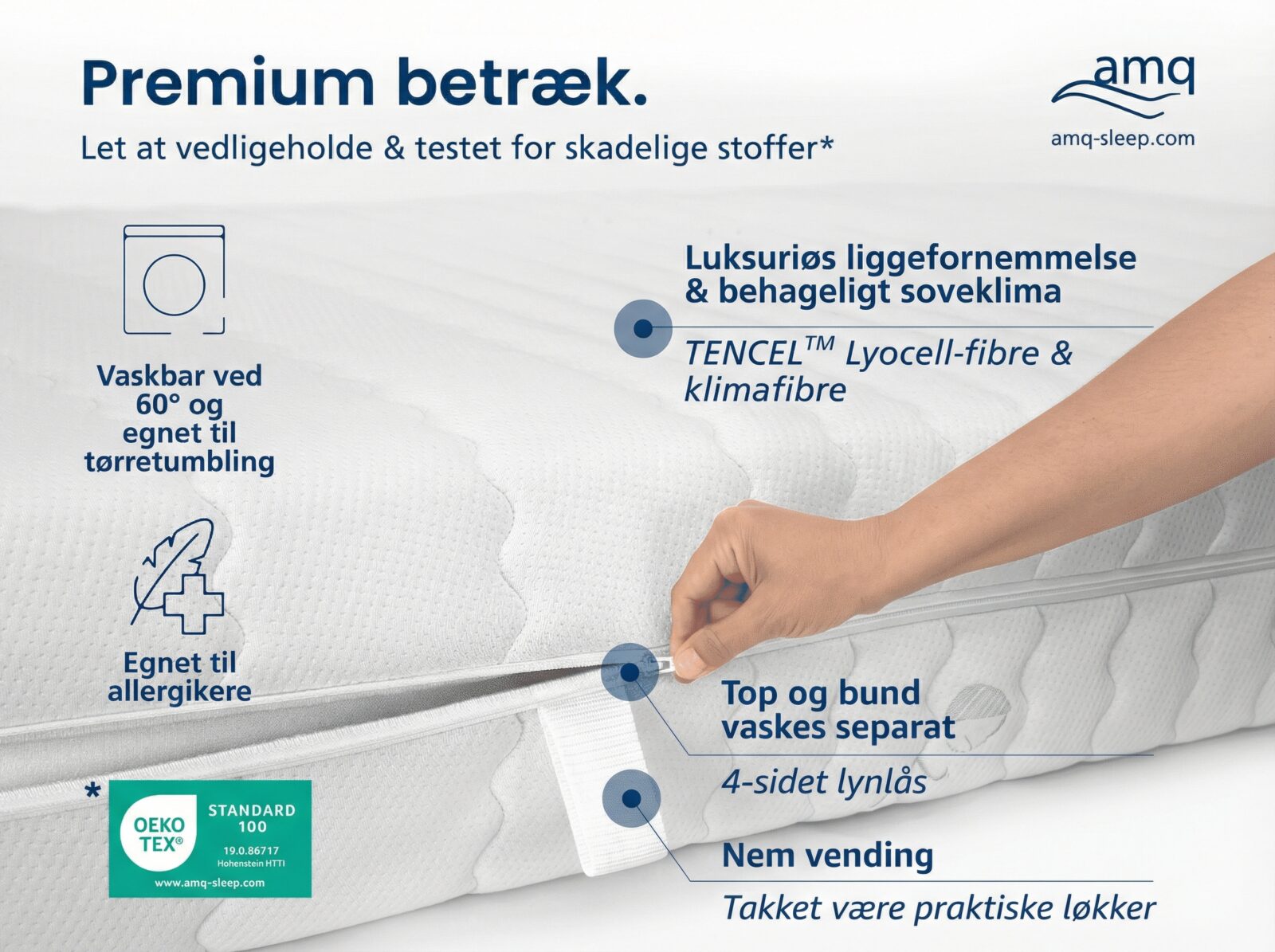 Premium Dobbeltmadras med Pocketfjedre – Billede 5