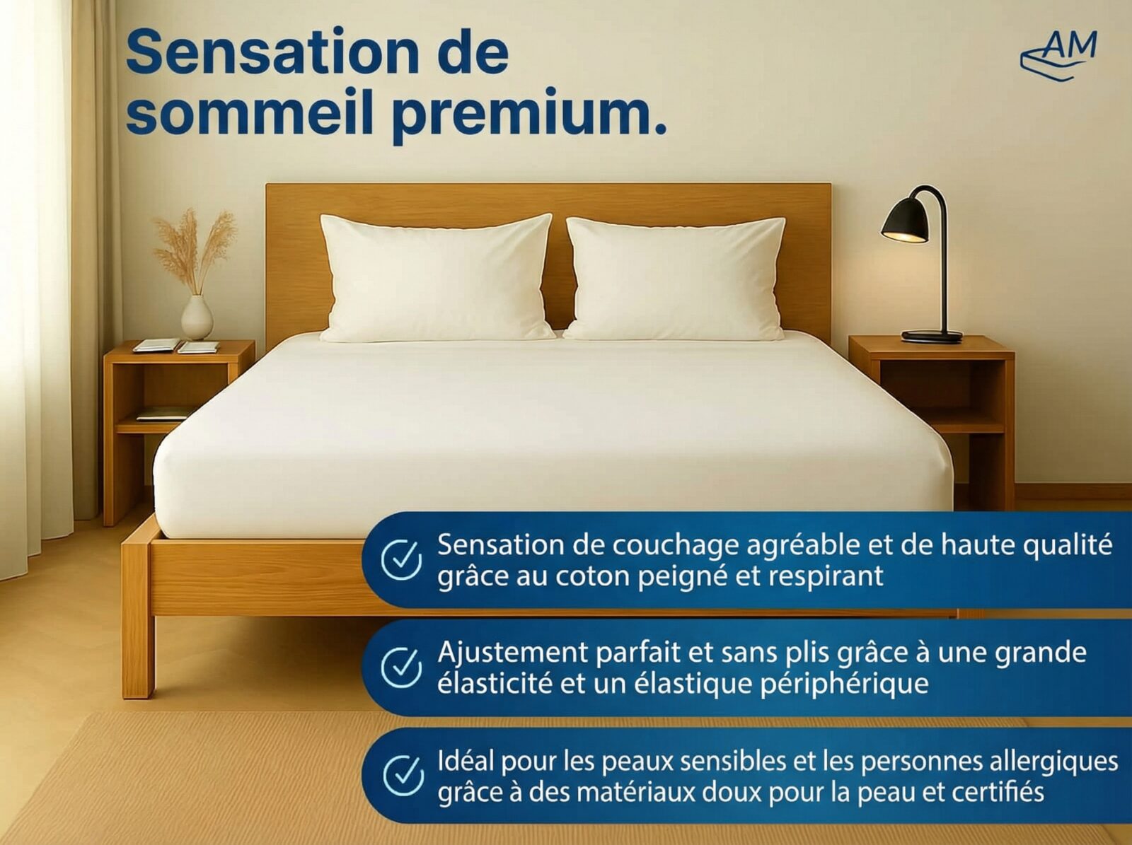 Drap-housse haut de gamme, hauteur premium – Image 2