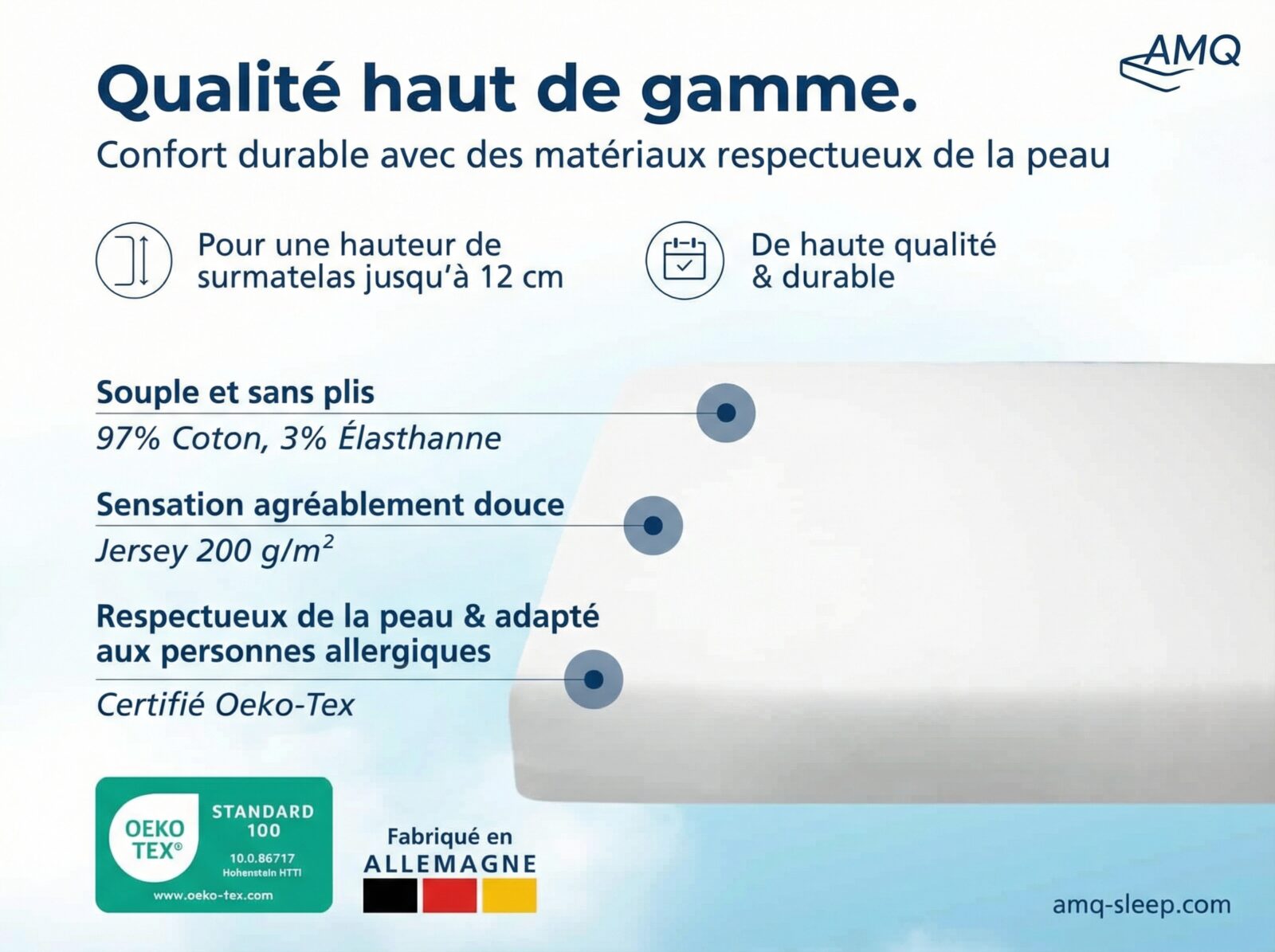 Drap-housse haut de gamme pour surmatelas – image 3