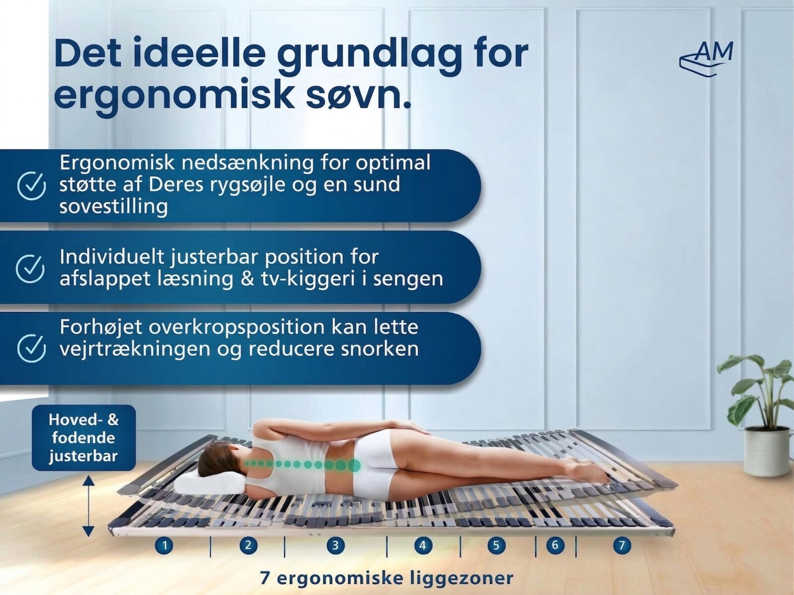 Ergonomisk 7-zoners lamellbund – billede 2