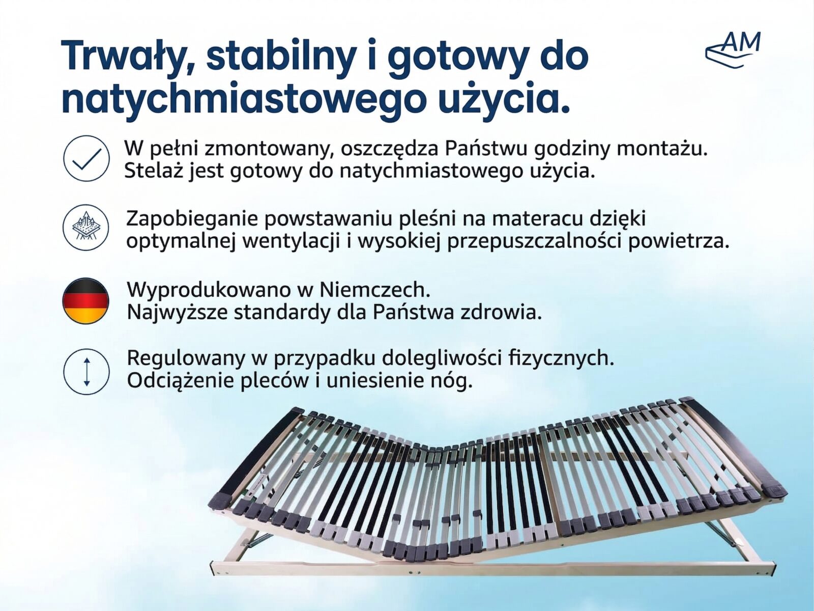 Ergonomiczny 7-strefowy stelaż z listew – zdjęcie 5