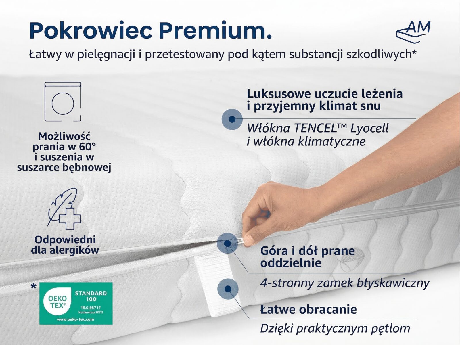 Materac kieszeniowy 7 stref 1000 sprężyn – Ilustracja 6