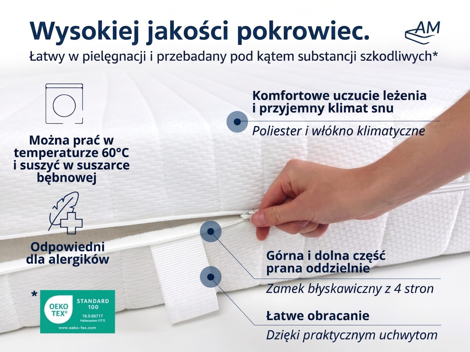 Materac piankowy 7 stref z pianki żelowej – Zdjęcie 5