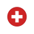 Schweiz-Icon mit rotem Kreis und weißem Kreuz
